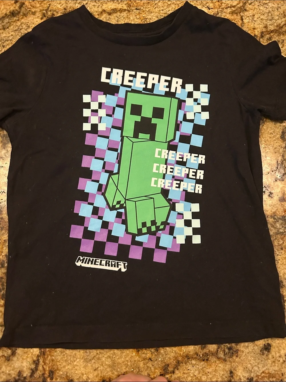 Old Navy Black Minecraft Graphic Tee - White Logo
